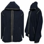 Wooljkt 001 Navy Blue Moroccan Baja Jerga Jacket Hoodie Festival Hippy Tribal Navy Blue Navy Blue (4)