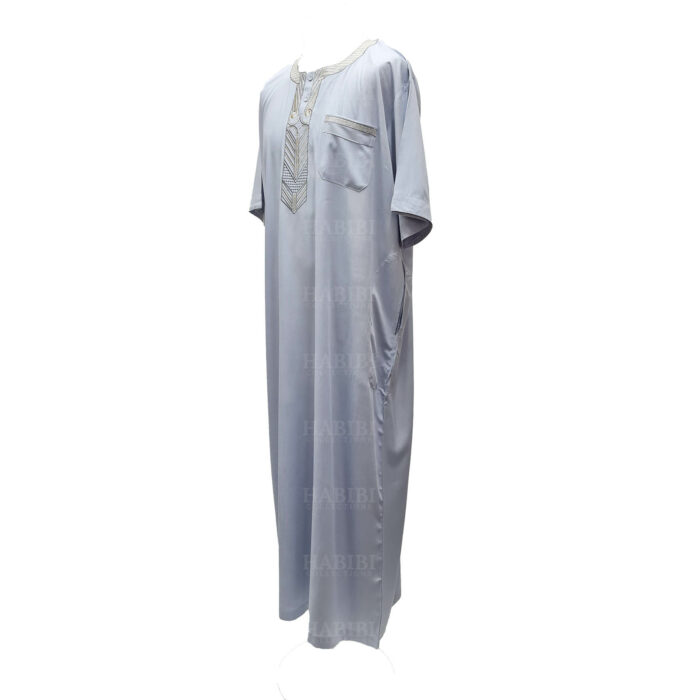 Ymkdes 002 Light Grey Cotton Thobe Jubba Men's Dishdash 0502 194408