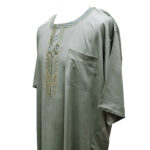 Ymkdes 004 Light Green Grey Cotton Thobe Jubba Men's Dishdash 0502 200835