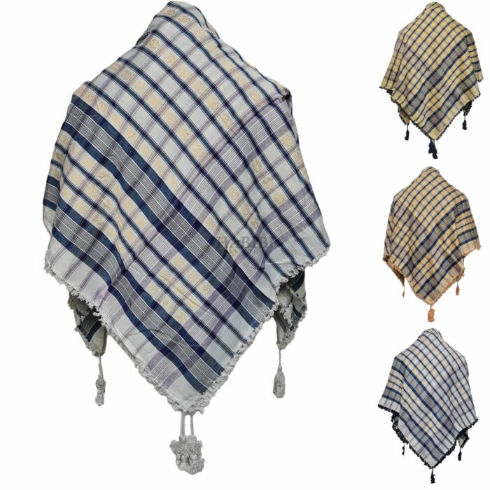 Yrmk485 F1 Unisex Many Colours Blue Peach Arab Head Scarf Ghutra Wrap Keffiyeh Yashmagh