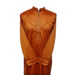 Zipcol 003 Men's High Quality Collared Orange Long Sleeve Thobe Jubba 003 (2)