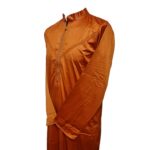 Zipcol 003 Men's High Quality Collared Orange Long Sleeve Thobe Jubba 003 (4)