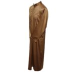 Zipcol 008 Men's High Quality Collared Dark Beige Kaki Long Sleeve Thobe Jubba 008 (7)