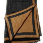 Black & Light Brown 2-Tone 100% Cashmere Scarf Unisex