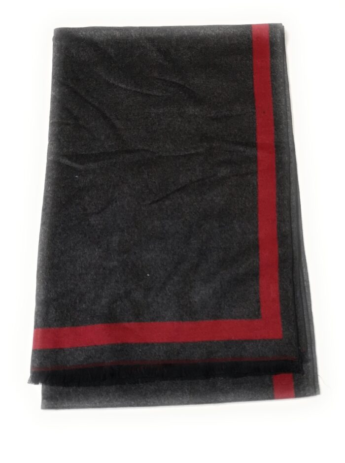 Black & Red 2-Tone 100% Cashmere Scarf Unisex