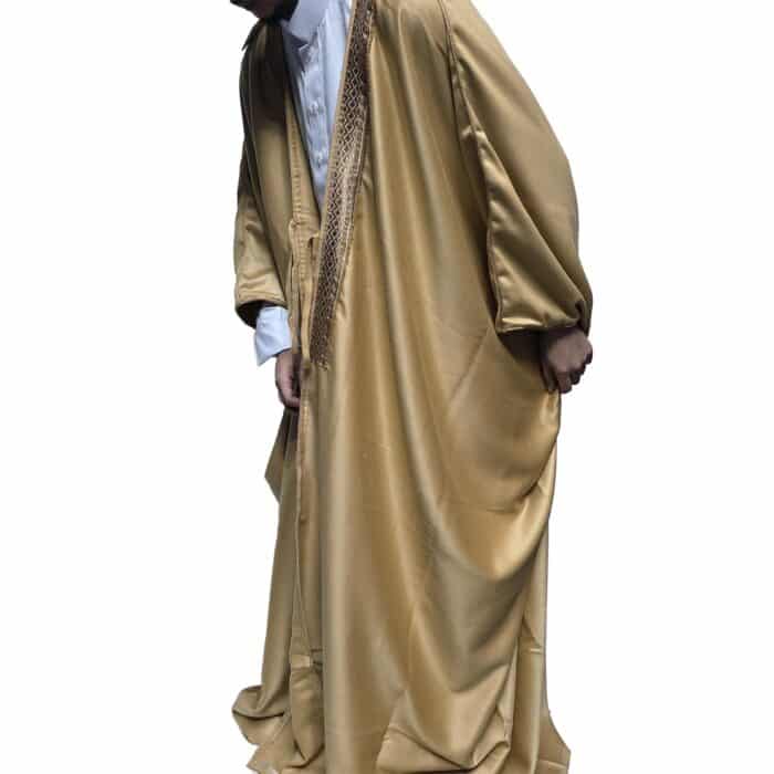 En’s Royal Premium Arabian Bisht 3 Quarter Sleeves Cloak Arab Dress Thobe Islam Robe Eid (1)