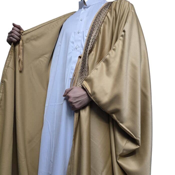 En’s Royal Premium Arabian Bisht 3 Quarter Sleeves Cloak Arab Dress Thobe Islam Robe Eid (11)
