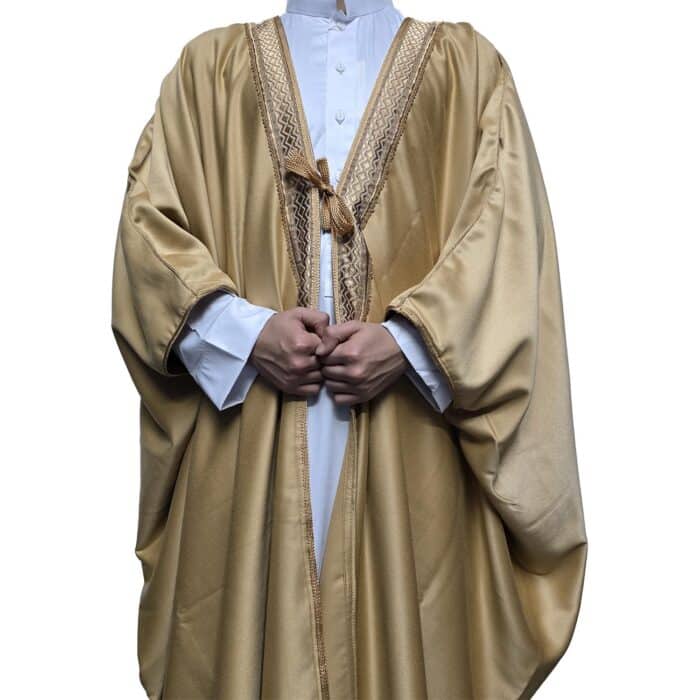 En’s Royal Premium Arabian Bisht 3 Quarter Sleeves Cloak Arab Dress Thobe Islam Robe Eid (4)