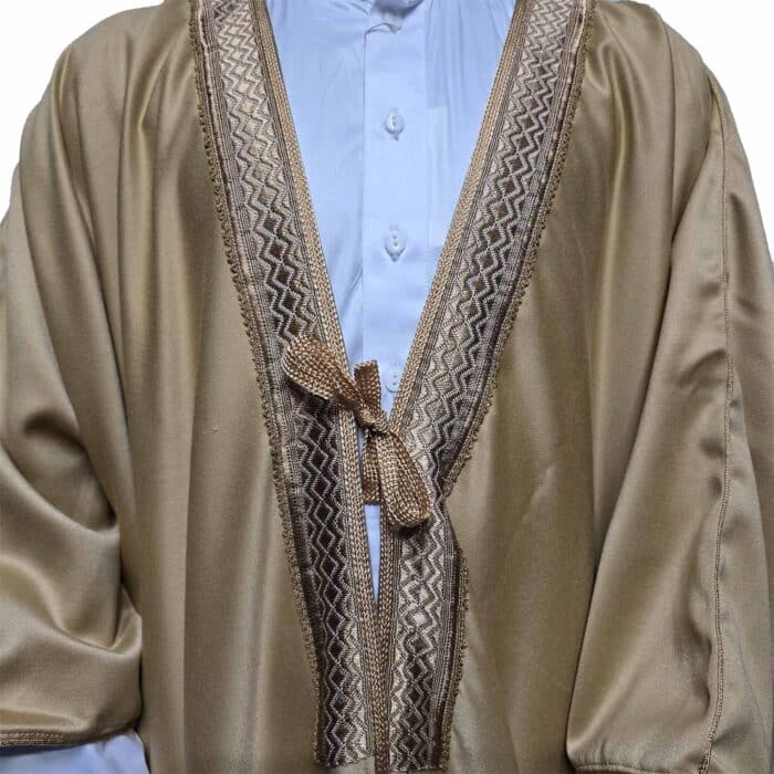 En’s Royal Premium Arabian Bisht 3 Quarter Sleeves Cloak Arab Dress Thobe Islam Robe Eid (5)