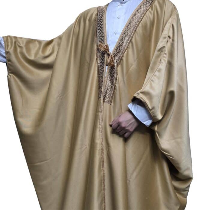 En’s Royal Premium Arabian Bisht 3 Quarter Sleeves Cloak Arab Dress Thobe Islam Robe Eid (7)