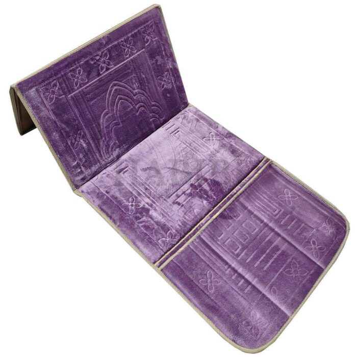 Are you always looking for a place to rest your back after you've finished praying? Does it hurt when your knees go onto the floor when going into prostration (sajdah)? The Foldable Backrest Prayer Mat is perfect if you want to spend longer on the prayer mat making Dhikr or reading Qur'an. It is made from a flannel material with a padded layer in the middle which makes it easier to go onto your knees. Best gift for your loved ones who can't stand up and pray.